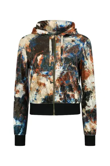 Roberto Cavalli Rusty Stain Print Sweatshirt Hoodie | Thumbnail 1 Roberto Cavalli Rusty Stain Print Sweatshirt Hoodie | Thumbnail 1
