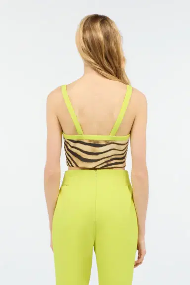 Roberto Cavalli Crop Top With Tiger Skin Print | Thumbnail 3