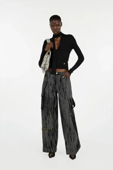 Roberto Cavalli Black Wrap-Over Sweater | Thumbnail 6