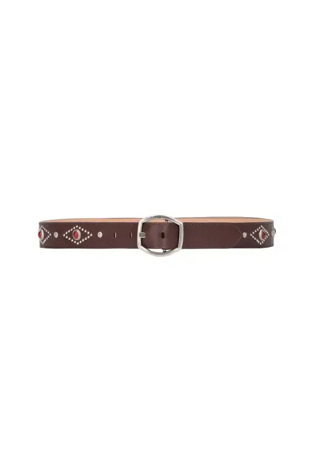 Roberto Cavalli Belt With Decorations And Branded Buckle