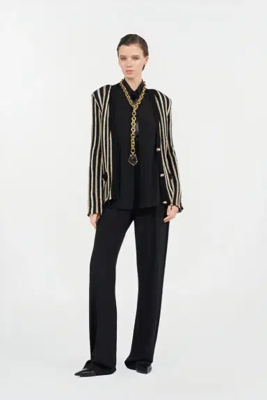 Roberto Cavalli Cardigan with Laminated Stripes | Thumbnail 7 Roberto Cavalli Cardigan with Laminated Stripes | Thumbnail 7