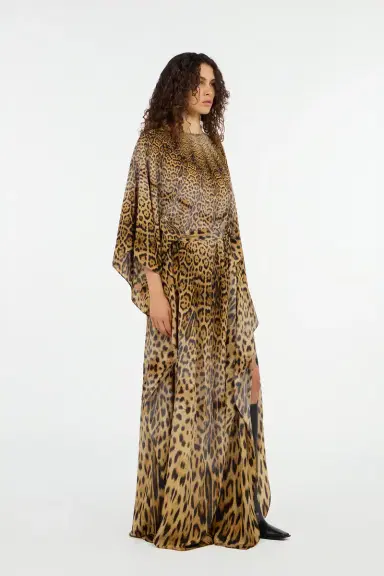Roberto Cavalli Long silk dress with Jaguar Skin print | Thumbnail 2 Roberto Cavalli Long silk dress with Jaguar Skin print | Thumbnail 2