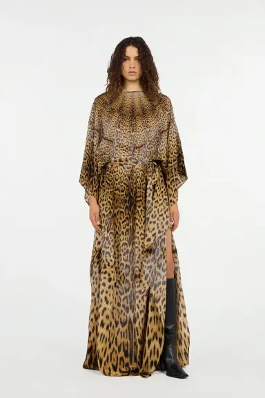 Roberto Cavalli Long silk dress with Jaguar Skin print | Thumbnail 7 Roberto Cavalli Long silk dress with Jaguar Skin print | Thumbnail 7