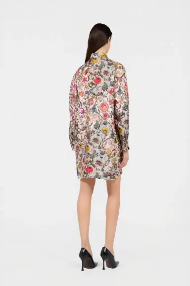 Roberto Cavalli Florentine Flowers Print Silk Mini Dress | Thumbnail 3 Roberto Cavalli Florentine Flowers Print Silk Mini Dress | Thumbnail 3