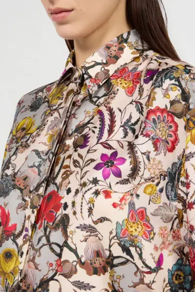 Roberto Cavalli Florentine Flowers Print Silk Mini Dress | Thumbnail 4 Roberto Cavalli Florentine Flowers Print Silk Mini Dress | Thumbnail 4