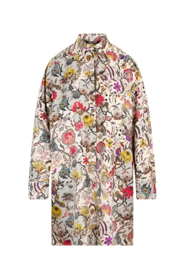 Roberto Cavalli Florentine Flowers Print Silk Mini Dress
