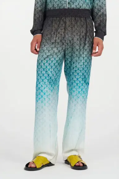 Roberto Cavalli Monogram Print Silk Trousers | Thumbnail 2