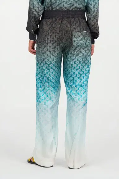 Roberto Cavalli Monogram Print Silk Trousers | Thumbnail 3