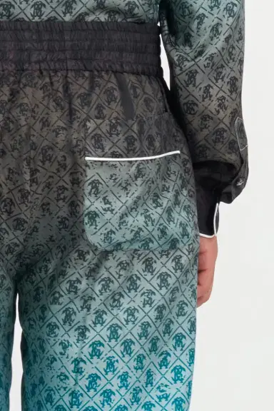 Roberto Cavalli Monogram Print Silk Trousers | Thumbnail 5