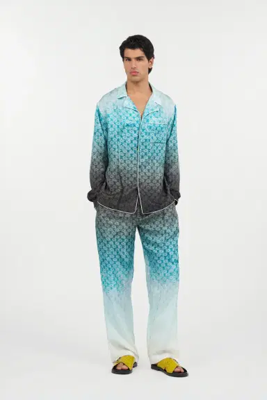 Roberto Cavalli Monogram Print Silk Trousers | Thumbnail 7