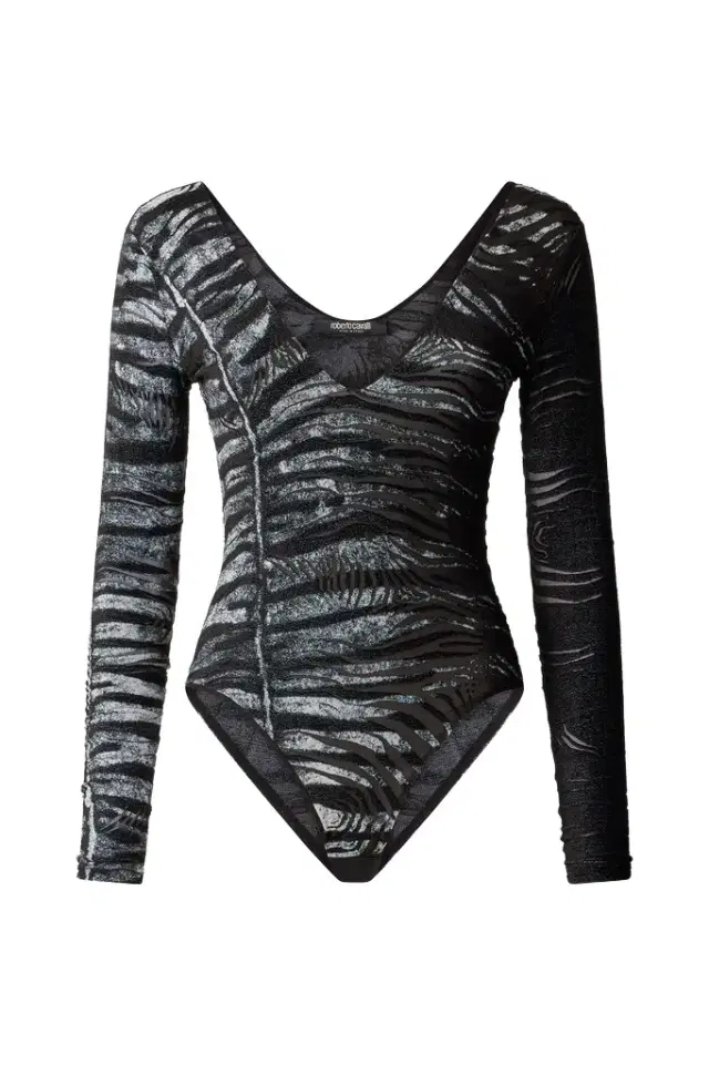 Roberto Cavalli Bodysuit With Zebra And Tiger Skin Design