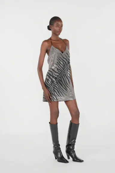 Roberto Cavalli Mini Dress With White Tigress Print | Thumbnail 2