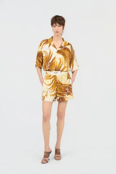 Roberto Cavalli Golden Palm Print Shorts | Thumbnail 6 Roberto Cavalli Golden Palm Print Shorts | Thumbnail 6