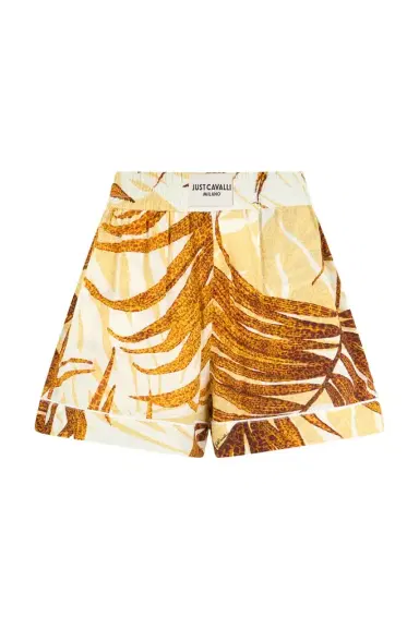 Roberto Cavalli Golden Palm Print Shorts | Thumbnail 1 Roberto Cavalli Golden Palm Print Shorts | Thumbnail 1