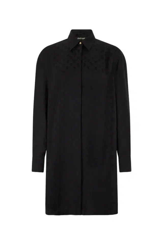 Roberto Cavalli Silk Mini Shirt Dress with Monogram RC
