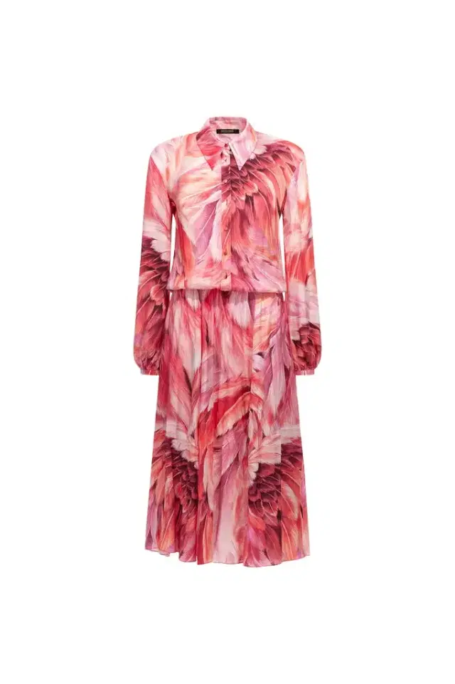 Roberto Cavalli Long dress Plumage print