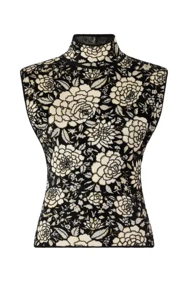 Roberto Cavalli Knitted Top With Jacquard Floral Pattern | Thumbnail 1 Roberto Cavalli Knitted Top With Jacquard Floral Pattern | Thumbnail 1