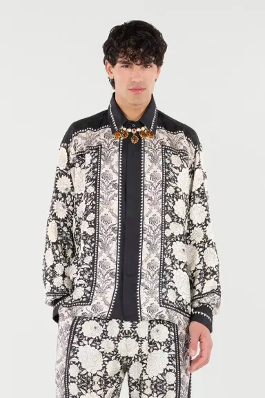 Roberto Cavalli Silk Shirt With Floral Print | Thumbnail 2 Roberto Cavalli Silk Shirt With Floral Print | Thumbnail 2