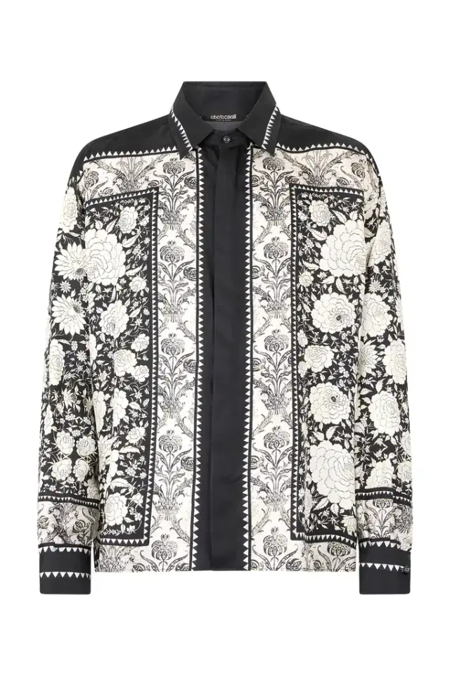 Roberto Cavalli Silk Shirt With Floral Print