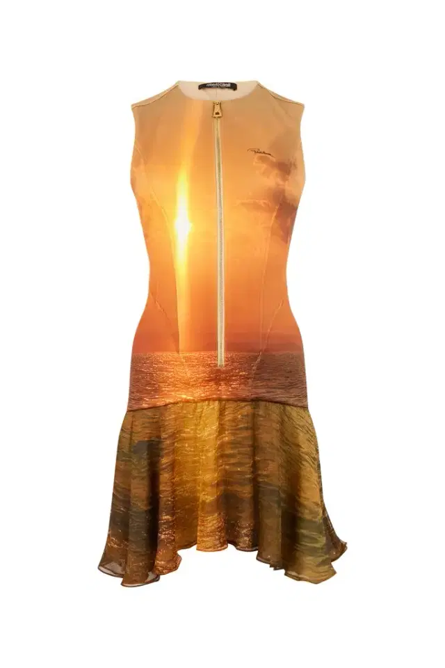 Roberto Cavalli Sunset Print Short Dress