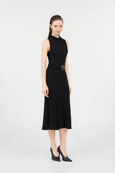 Roberto Cavalli Midi Dress with Snake Detail | Thumbnail 2