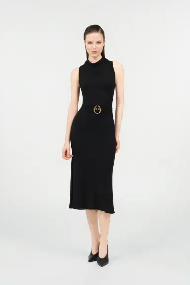 Roberto Cavalli Midi Dress with Snake Detail | Thumbnail 7