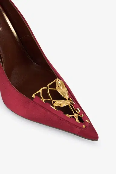 Roberto Cavalli Burgundy Pumps With Leaf Insert | Thumbnail 4 Roberto Cavalli Burgundy Pumps With Leaf Insert | Thumbnail 4
