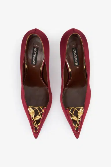 Roberto Cavalli Burgundy Pumps With Leaf Insert | Thumbnail 5 Roberto Cavalli Burgundy Pumps With Leaf Insert | Thumbnail 5