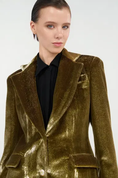 Roberto Cavalli Gold Velvet Blazer | Thumbnail 5 Roberto Cavalli Gold Velvet Blazer | Thumbnail 5