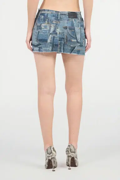 Roberto Cavalli Patchwork Capsule Collection Denim Mini Skirt | Thumbnail 3