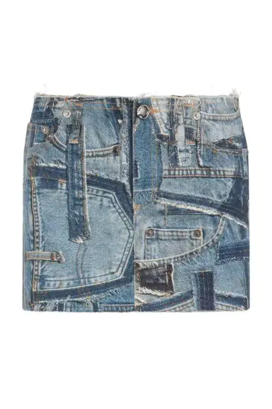 Roberto Cavalli Patchwork Capsule Collection Denim Mini Skirt | Thumbnail 1