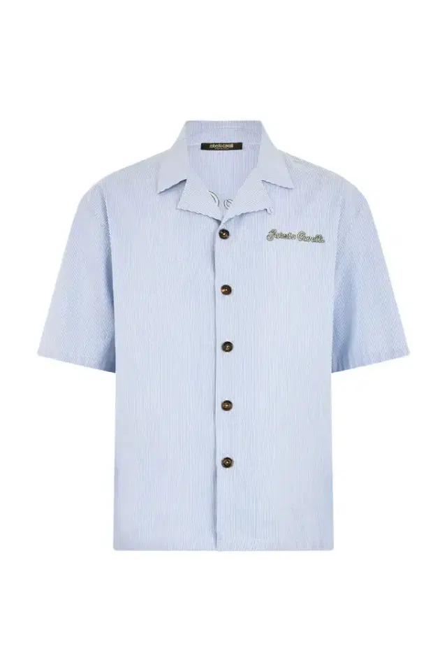 Striped Shirt with Embroidered Logo