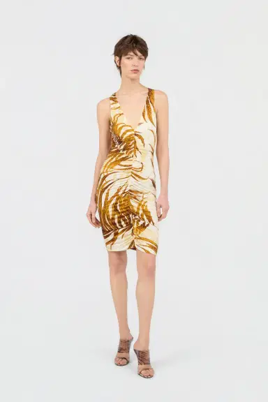Roberto Cavalli Golden Palm Print Mini Dress | Thumbnail 2 Roberto Cavalli Golden Palm Print Mini Dress | Thumbnail 2