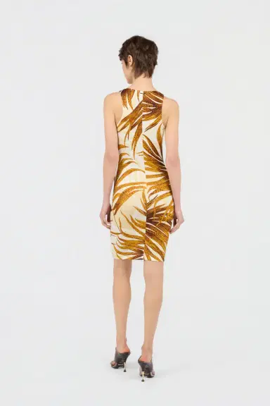 Roberto Cavalli Golden Palm Print Mini Dress | Thumbnail 3 Roberto Cavalli Golden Palm Print Mini Dress | Thumbnail 3