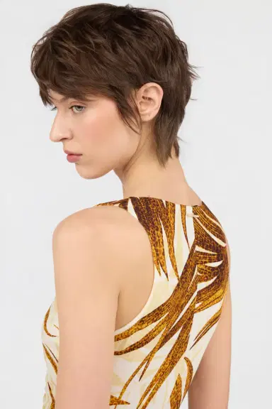 Roberto Cavalli Golden Palm Print Mini Dress | Thumbnail 5 Roberto Cavalli Golden Palm Print Mini Dress | Thumbnail 5