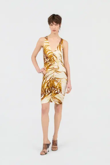 Roberto Cavalli Golden Palm Print Mini Dress | Thumbnail 6 Roberto Cavalli Golden Palm Print Mini Dress | Thumbnail 6
