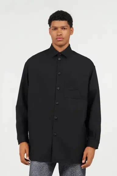 Roberto Cavalli Plain Shirt with Embossed Serpent Motif | Thumbnail 2