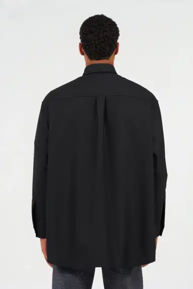 Roberto Cavalli Plain Shirt with Embossed Serpent Motif | Thumbnail 3