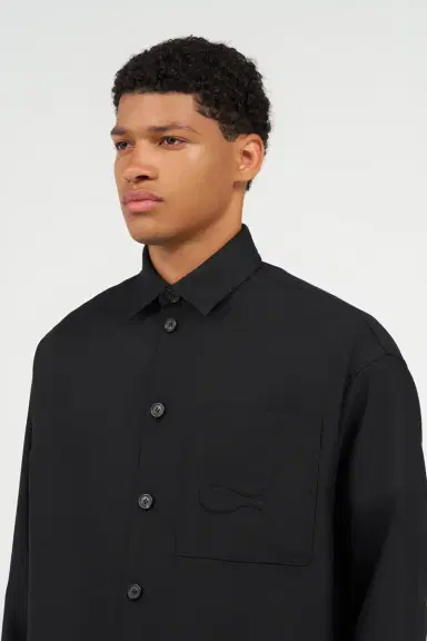 Roberto Cavalli Plain Shirt with Embossed Serpent Motif | Thumbnail 5