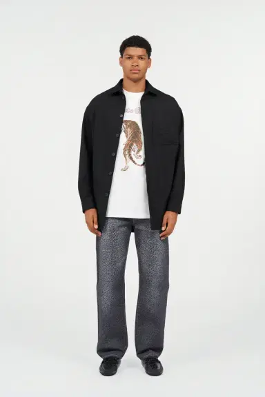 Roberto Cavalli Plain Shirt with Embossed Serpent Motif | Thumbnail 7