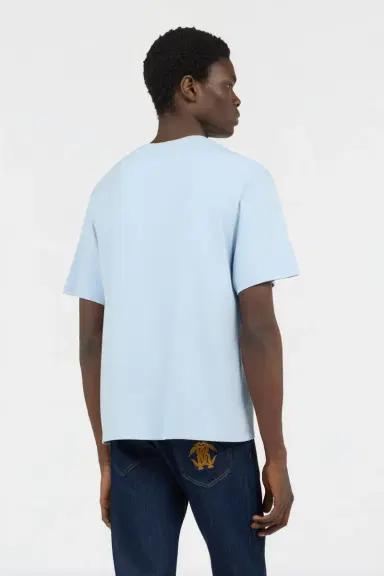 Roberto Cavalli Light Blue T-shirt with Embroidered Logo | Thumbnail 3