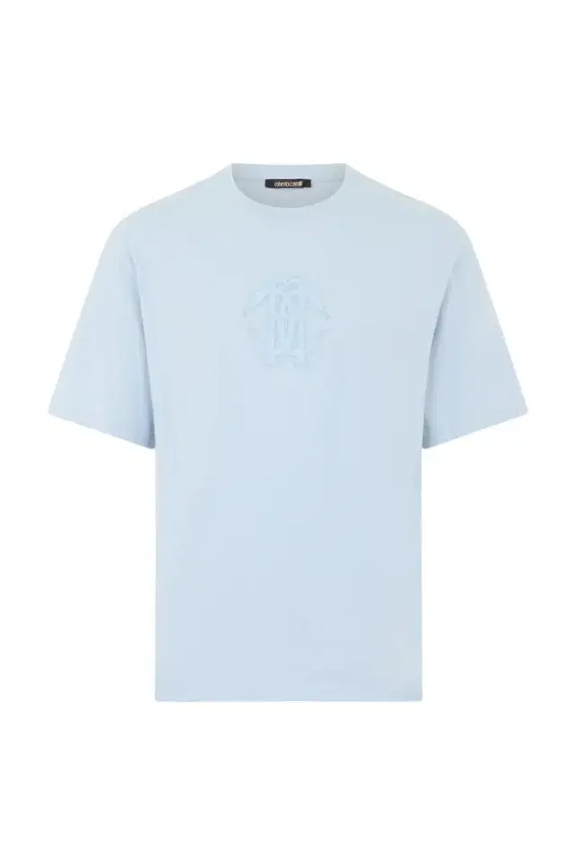 Roberto Cavalli Light Blue T-shirt with Embroidered Logo