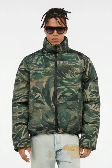 Roberto Cavalli Reversible Tiger Camu Print Puffer Jacket | Thumbnail 3 Roberto Cavalli Reversible Tiger Camu Print Puffer Jacket | Thumbnail 3