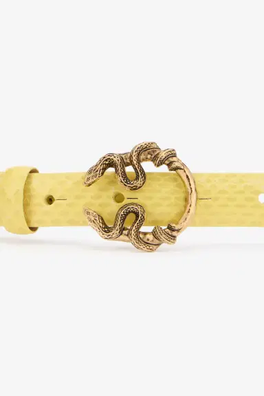 Roberto Cavalli Yellow Leather Belt With Snake Buckle | Thumbnail 4 Roberto Cavalli Yellow Leather Belt With Snake Buckle | Thumbnail 4