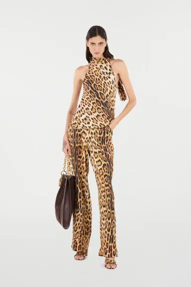 Roberto Cavalli Halterneck Top With Jaguar Skin Print | Thumbnail 7