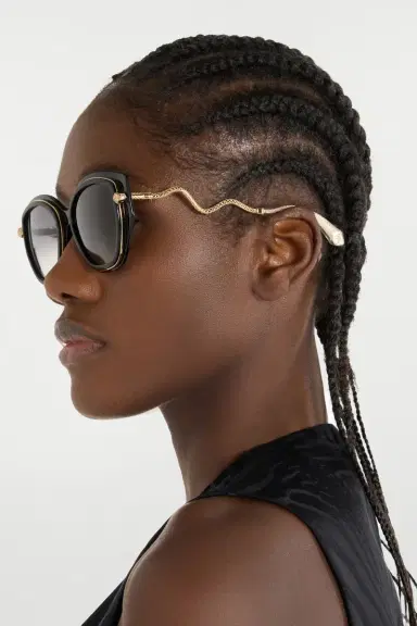 Roberto Cavalli Wide and feminine front sunglasses with double ring decoration | Thumbnail 2