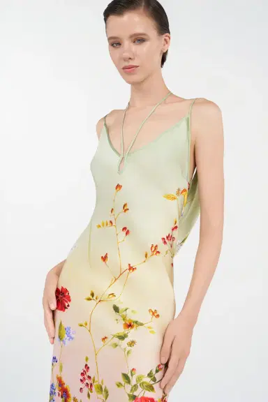 Roberto Cavalli Maxi Dress with Miami Flowers Print | Thumbnail 5