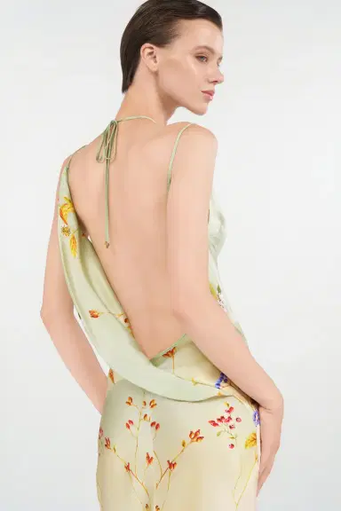 Roberto Cavalli Maxi Dress with Miami Flowers Print | Thumbnail 6