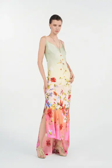 Roberto Cavalli Maxi Dress with Miami Flowers Print | Thumbnail 7