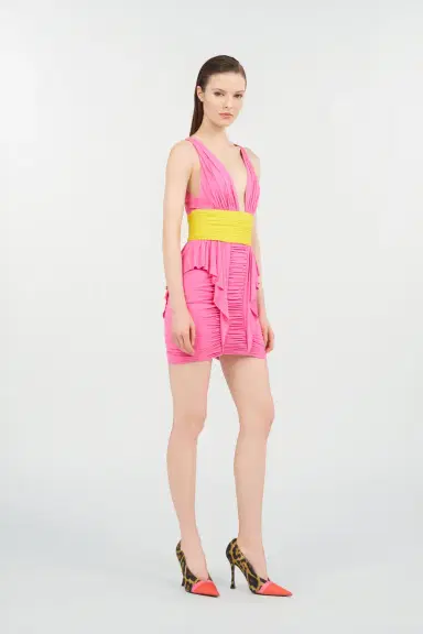 Roberto Cavalli Two-Tone Draped Dress | Thumbnail 2